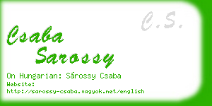 csaba sarossy business card